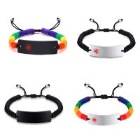 Silicone Stainless Steel Bracelets, 304 Stainless Steel, with Silicone, fashion jewelry & Unisex Approx 7.1-10.2 Inch 