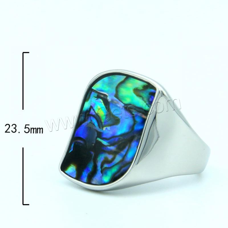 Titanium Steel Finger Ring, with Shell, plated, Unisex & different size for choice, more colors for choice, Sold By PC