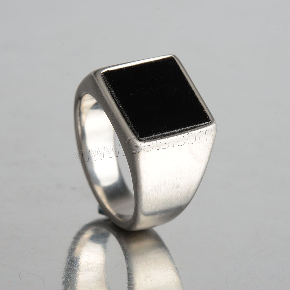 Титан Сталь палец кольцо, титан, с Природный камень, Другое покрытие, разный размер для выбора & Мужский, Много цветов для выбора, продается PC
