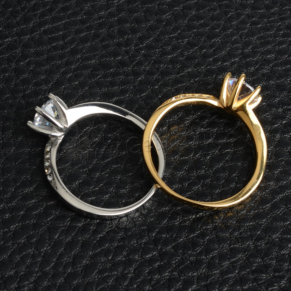 Kubishce Zirkonia Ringe, Titanstahl, plattiert, verschiedene Größen vorhanden & verschiedene Stile für Wahl & Micro pave Zirkonia & für Frau, keine, verkauft von PC