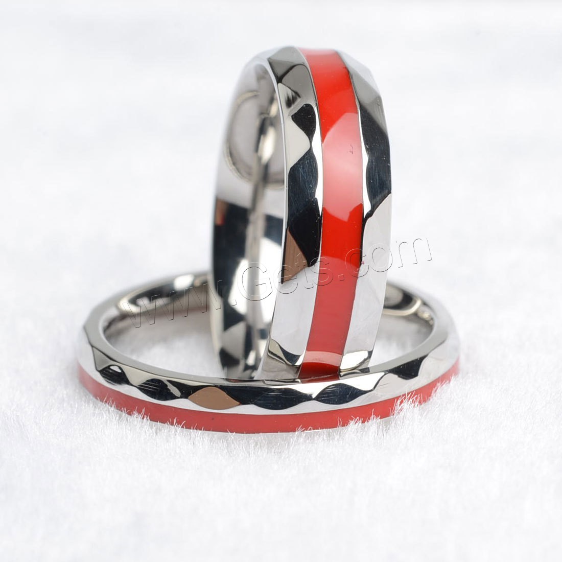 Пара кольца палец, титан, полированный, разный размер для выбора & эмаль, оригинальный цвет, продается PC
