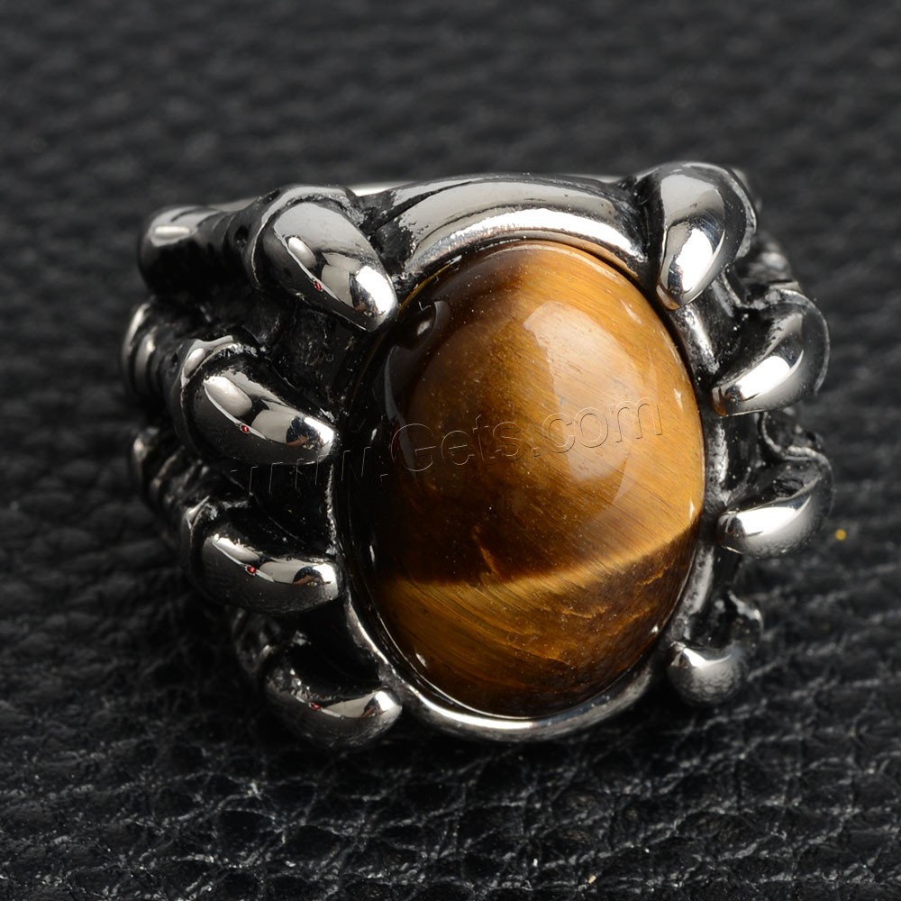 Piedras preciosas de acero inoxidable anillo de dedo, con Piedras preciosas, pulido, unisexo & diverso tamaño para la opción, más colores para la opción, Vendido por UD