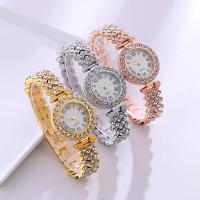 Fashion Watch Bracelet, Zinc Alloy, with Glass, waterproofless & Chinese movement & for woman & with rhinestone 