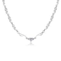Rhinestone Zinc Alloy Necklace, with 4.09inch extender chain, Heart, fashion jewelry & for woman & with rhinestone, silver color Approx 12.87 Inch 