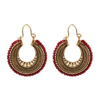 Fluffy Pom Pom Earrings, Zinc Alloy, with Cotton Thread, gold color plated, fashion jewelry & for woman 