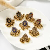 Fashion Fringe Earrings, Zinc Alloy, gold color plated, fashion jewelry & for woman & with rhinestone 