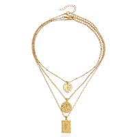 Fashion Multi Layer Necklace, Zinc Alloy, with 5cm extender chain, gold color plated, three pieces & fashion jewelry & for woman, golden cm 