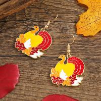 Enamel Zinc Alloy Drop Earring, gold color plated, fashion jewelry & for woman 