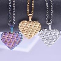 Stainless Steel Jewelry Necklace, 304 Stainless Steel, Heart, Vacuum Ion Plating, Unisex Approx 50 cm 