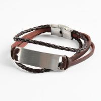 PU Leather Cord Bracelets, 304 Stainless Steel, with PU Leather, Galvanic plating, Unisex 10mm Approx 20.5 cm 