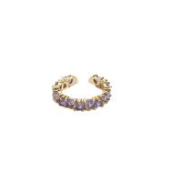Cubic Zirconia Micro Pave Brass Finger Ring, 14K gold plated, micro pave cubic zirconia & for woman 5mm 