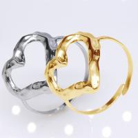 304 Stainless Steel Open Finger Ring, Heart, Vacuum Ion Plating, fashion jewelry & Unisex 19mm 