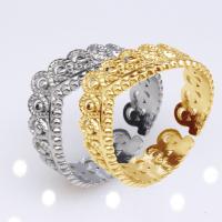 304 Stainless Steel Open Finger Ring, Crown, Vacuum Ion Plating, fashion jewelry & Unisex 8mm 