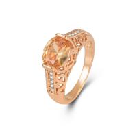 Кубическое цирконовое латунное кольцо, Латунь, с кубический цирконий, плакирован золотом, ювелирные изделия моды & разный размер для выбора & Женский, Золотой, размер:6-10, продается PC