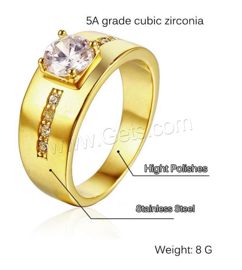 Kubishce Zirkonia Ringe, Titanstahl, plattiert, verschiedene Stile für Wahl & Micro pave Zirkonia & für Frau, keine, verkauft von PC
