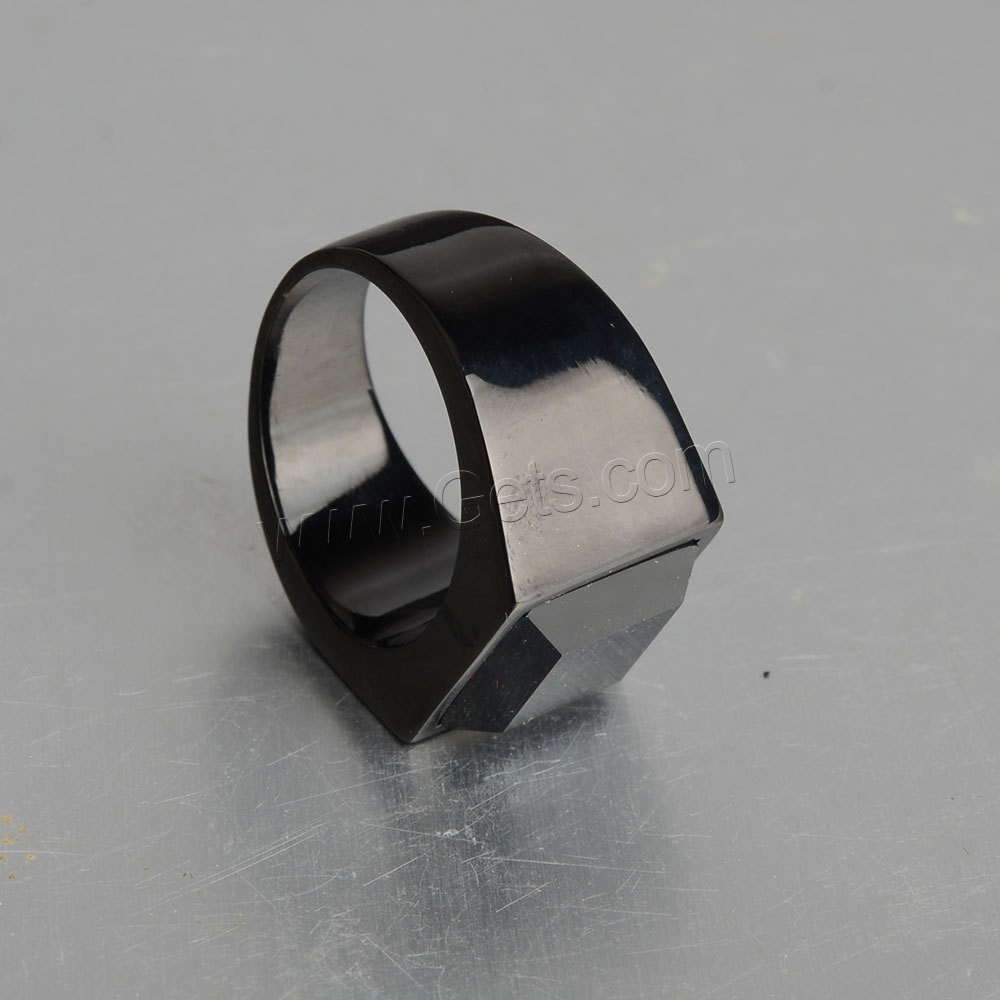 Piedras preciosas de acero inoxidable anillo de dedo, con Ágata negra, chapado, unisexo & diverso tamaño para la opción, más colores para la opción, Vendido por UD