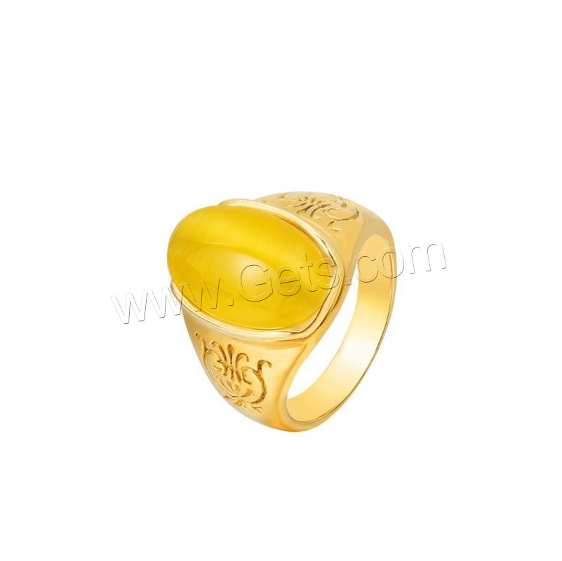 Piedras preciosas de acero inoxidable anillo de dedo, con Piedras preciosas, chapado en color dorado, unisexo & diverso tamaño para la opción, más colores para la opción, Vendido por UD