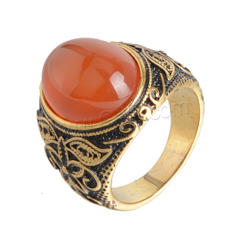 Gemstone Stainless Steel Finger Ring, with Gemstone, gold color plated, Unisex & different size for choice, more colors for choice, Sold By PC