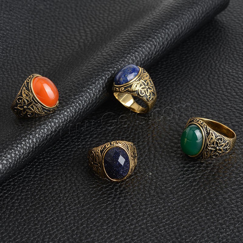 ジェムス トーンのステンレス鋼の指環, ステンレス, とともに ジェムストーン, ゴールドメッキ, ユニセックス & 異なるサイズの選択, 無色, 売り手 パソコン