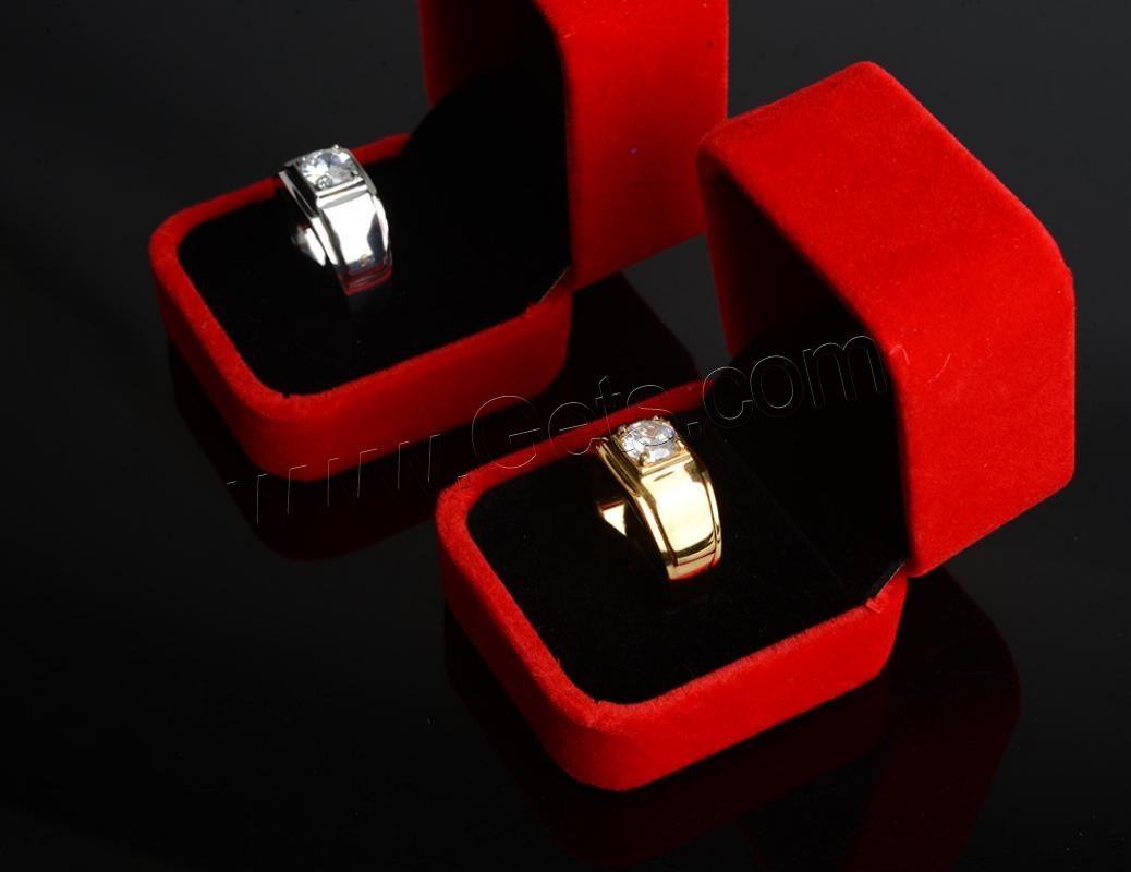 Cubic Zirconia anillo de dedo de acero inoxidable, chapado, unisexo & diverso tamaño para la opción & micro arcilla de zirconia cúbica, más colores para la opción, Vendido por UD