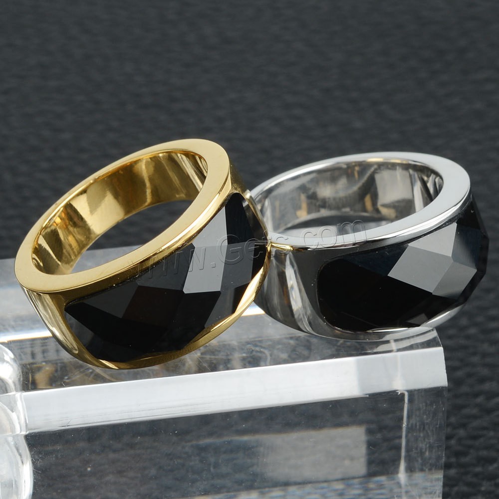 ジェムス トーンのステンレス鋼の指環, ステンレス, とともに ジェムストーン, メッキ, ユニセックス & 異なるサイズの選択, 無色, 売り手 パソコン