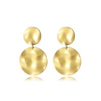 Stainless Steel Drop Earring, 304 Stainless Steel, Round, Vacuum Ion Plating, fashion jewelry & for woman, golden 