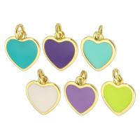 Enamel Brass Pendants, Heart, gold color plated, fashion jewelry & DIY & for woman Approx 3mm 