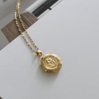 Collar medallón, metal, Esférico, chapado en color dorado, Joyería & para mujer, dorado, 20mm, longitud:40 cm, Vendido por UD