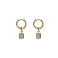 Huggie Hoop Drop Earring, цинковый сплав, плакирован золотом, ювелирные изделия моды & Женский & эмаль, два разных цвета продается Пара