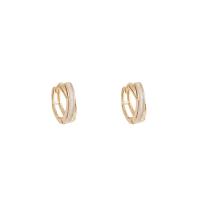 Brass Huggie Hoop Earring, real gold plated, fashion jewelry & for woman & enamel, golden 