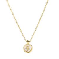Shell Zinc Alloy Necklace, with Shell, with 5.8cm extender chain, Round, high quality plated, fashion jewelry & for woman, golden cm 
