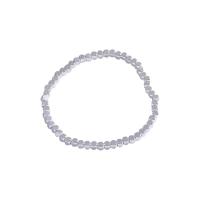 Bracelets en laiton, avec fil élastique, Rond, bijoux de mode & pour femme, blanc cm, Vendu par brin