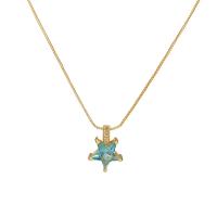 Rhinestone Brass Necklace, Star, fashion jewelry & for woman & with rhinestone cm 