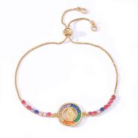 Cubic Zirconia Micro Pave Brass Bracelet, Adjustable & fashion jewelry & micro pave cubic zirconia & for woman cm 