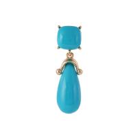 Turquoise Drop Earring, Brass, with turquoise, Teardrop, high quality plated, fashion jewelry & for woman, blue 