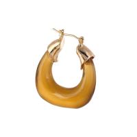 Brass Hoop Earring, high quality plated, fashion jewelry & for woman, amber 