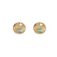 Large Hole Brass Beads, 14K gold plated, DIY & enamel & with rhinestone 11.5mm Approx 4mm 