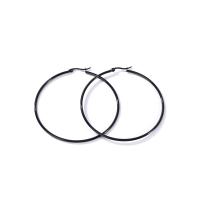 Stainless Steel Hoop Earring, 304 Stainless Steel, plated, fashion jewelry & Unisex black 