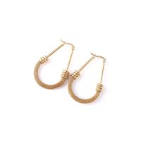 Stainless Steel Hoop Earring, 304 Stainless Steel, 18K gold plated & for woman, golden 
