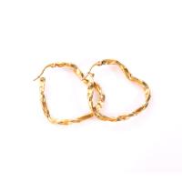 Stainless Steel Hoop Earring, 304 Stainless Steel, Heart, plated, fashion jewelry & for woman 