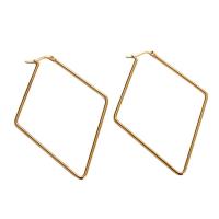 Stainless Steel Hoop Earring, 316L Stainless Steel, 18K gold plated, fashion jewelry & for woman, golden 