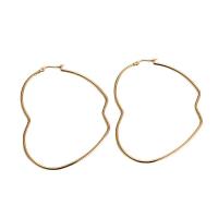 Stainless Steel Hoop Earring, 316 Stainless Steel, Apple, 18K gold plated, fashion jewelry & for woman, golden 