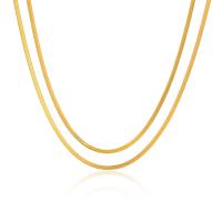 Stainless Steel Chain Necklace, 304 Stainless Steel, with 2inch extender chain, Vacuum Ion Plating, Double Layer & fashion jewelry & for woman 2mm Approx 18.5 Inch, Approx 19.3 Inch 