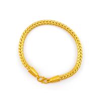 Bracelets en laiton, Placage de couleur d'or, bijoux de mode & unisexe, doré, 5mm .5 cm, Vendu par PC