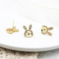 Brass Pendant Findings, Rabbit, real gold plated gold 
