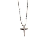 Sterling Silver Jewelry Necklace, 925 Sterling Silver, Cross, platinum plated, fashion jewelry & Unisex, original color Inch 