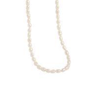 Sterling Silber Perlenkette, 925er Sterling Silber, mit Natürliche kultivierte Süßwasserperlen, handgemacht, Modeschmuck & für Frau, weiß, Länge:46 cm, verkauft von PC