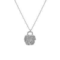 Sterling Silber Schmuck Halskette, 925er Sterling Silber, platiniert, Modeschmuck & für Frau, originale Farbe, 19x16mm, Länge:51 cm, verkauft von PC