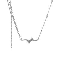 Sterling Silber Schmuck Halskette, 925er Sterling Silber, platiniert, Modeschmuck & für Frau, originale Farbe, 28x9mm, Länge:ca. 17.7 ZollInch, verkauft von PC