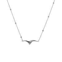 Sterling Silver Jewelry Necklace, 925 Sterling Silver, platinum plated, fashion jewelry & for woman, original color .5 cm 